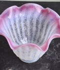 Opalescent Cranberry Crest Etched Shade Victorian Era 