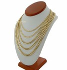 Mens Italian Cuban Link Chain 14k Gold Plated 20  22  24  30  Concave Necklace