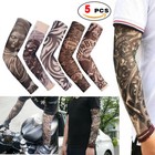 5 Pcs Tattoo Cooling Arm Sleeves Cover Basketball Golf Sport Uv Sun Protection