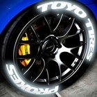 4 Sets Toyo Tires Proxes Reflective Tire Lettering Sticker 1 06  14 -22  W  Glue