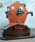 Antique Style Brass Us Navy Mark V Diving Helmet Marine Divers Helmet With Base