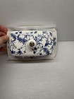 Grace Teaware Blue   White Hummingbird Floral Porcelain Small Butter Dish New
