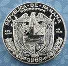1969 Proof Republic Of Panama Silver Balboa Coin  Bust Of Vasco Nunez De Balboa
