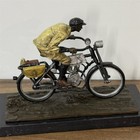 Bike Statue Bronze Man Bicycle Cyclist Sculpture Marble Decor Sport Art Gift