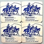 Vintage 1980 s Busch Beer Glass Coasters 3 5  Anheuser Busch Lot Of 4 Nos Pb61