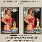 Sexy Pinup Girl Custom Alcohol Poster Any Beer Whiskey Tequila Vodka Brand   408