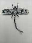 Blue Rhinestone Dragonfly Brooch Pin Silver Tone - New