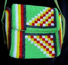 Native American Indian Beaded Leather Shoulder cross  Body Bag  Geometric