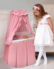 Badger Basket Kisses Rectangle Rocking Doll Bassinet With Quilted Interior      