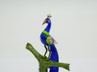 20th Century Indian Silver   Colourful Enamel Peacock Throne Ornament Antique