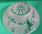 Vintage Western Cowboy Bucking Bronco Glass Lamp Shade Lasso Wagon Wheel Mcm Ad