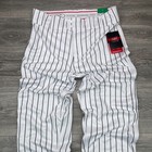 Rawlings Baseball Pants Mens Large Pin150 White Black Pinstripe Adult New Read