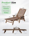 Domi Outdoor Hdpe Chaise Lounge W reclining Backrest For Patio Poolside brown