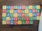 Melissa   Doug 48 Colored Wooden Blocks   Storage Bag Alphabet Numbers Pictures