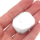 925 Sterling Silver Vintage Engraved Floral Oxidized Pill   Snuff Box