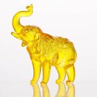 Crystal Elephant Figurine Home Decor Glass Elephant Statue Vintage  yellow 
