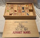 Pottery Barn Kids Alphabet Wood Blocks 26 Pictures Words Letters Complete Set