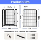 32in h  Garden Fence With Gate  8 Panels Total 17 7ft l  Wide Door Low Thresh   