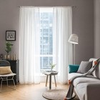 White Sheer Curtains 96 Inches Long Window Curtains 2 Panels Solid Color Eleg   