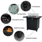 Elegant 28  Square Gas Fire Pit Table - Wicker Rattan  Propane Outdoor Heater