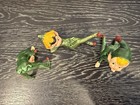 Vintage Pixie Elf 3 Figurines Japan Tumbling Elves Green 1950 Christmas Ceramic   