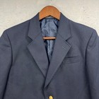 Nordstrom Blazer Boys 14h Navy Blue Wool Blend Gold Crest Buttons Preppy School