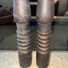 2 Antique Wooden Balusters Salvage Architectural Spindles 14 5    Turned Leg House