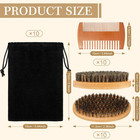 10 Sets Beard Brush And Comb Set Beard Grooming Kit For Men Beard Care Natural