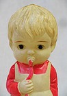 Vintage 1920s Celluloid Child With Bottle Made In Japan Prewar Paper Sticker