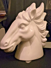 Vtg Handmade Porcelain Horse Head Statue 12  Tall Artisan Figurine - Used - Ex