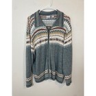 Carolina Colours Plus Womens 20w Zip Up Sweater Gray Fair Isle Excellent