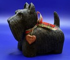 Wood Carved Scottish Terrier Scottie Dog Figurine