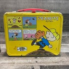 Vintage Peanuts Thermos Metal Lunch Box   Thermos Set Charlie Brown Snoopy 1970s