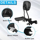 Black Detachable Backrest With Luggage Rack For Harley Softail Flhc Fxbb 2018-25
