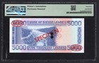 Sierra Leone 5000 Leones 4-8-1993 P21as  specimen N 003  Unc Graded 64 Top Pop