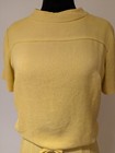Vintage 1960s Unbranded Yellow Blouson Button Back Dress Short Sleeve Small