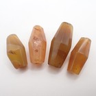 4 Pcs Agate Carnelian Stone Trade Beads Old Antique Faceted Tribal Africa Estate