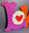 Vintage  love  Melted Plastic Popcorn Decoration Wall window Hanger Hippie Art