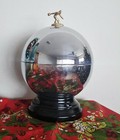 Vintage Mcm Round Metal Bowling Ball Decanter Dispenser Chrome Bar Set