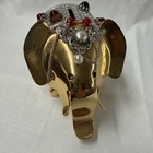 Rare Vintage Napier Pat pend Elephant Gold Tone Elephant Bank Bejeweled 