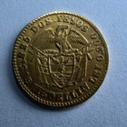 1871 Colombia 2 Two Dos Peso  2p  Liberty  Gold  Km       a154  66 000 Mintage 