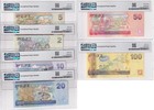 Fiji Set 5  2 5-100 Dollar 2007 Matching P 109-p114 Gem Unc Pmg 64 65 67 Epq