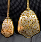 Vintage 3 Piece Gold Tone Vanity Set Mirror  Brush  Comb