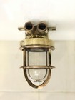 Nautical Wiska Original Ship Reclaimed Brass Post Mounted Bulkhead Ceiling Light