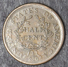 1804  plain 4  Stemless  Draped Bust Half Cent - Coingiants -