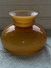 Vtg Butterscotch Cased Glass Oil Lamp  Hurricane Shade 7    Fitter Caramel Brown