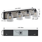 32  Vanity Light 4 Lights Wood Bathroom Mirror Sconce Bubble Glass Wall Fixture