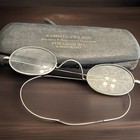 Antique Wire Rim Spectacles Oval Silver-tone Eyeglasses Civil War Era Steampunk