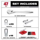 Milwaukee 1 2 In  Drive Sae metric Ratchet   Socket Mechanics Tool Set  47-piece