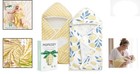 Ultra Soft Hooded Baby Towel Set - Lemon Leaves  Perfect For Newborns   Toddlers